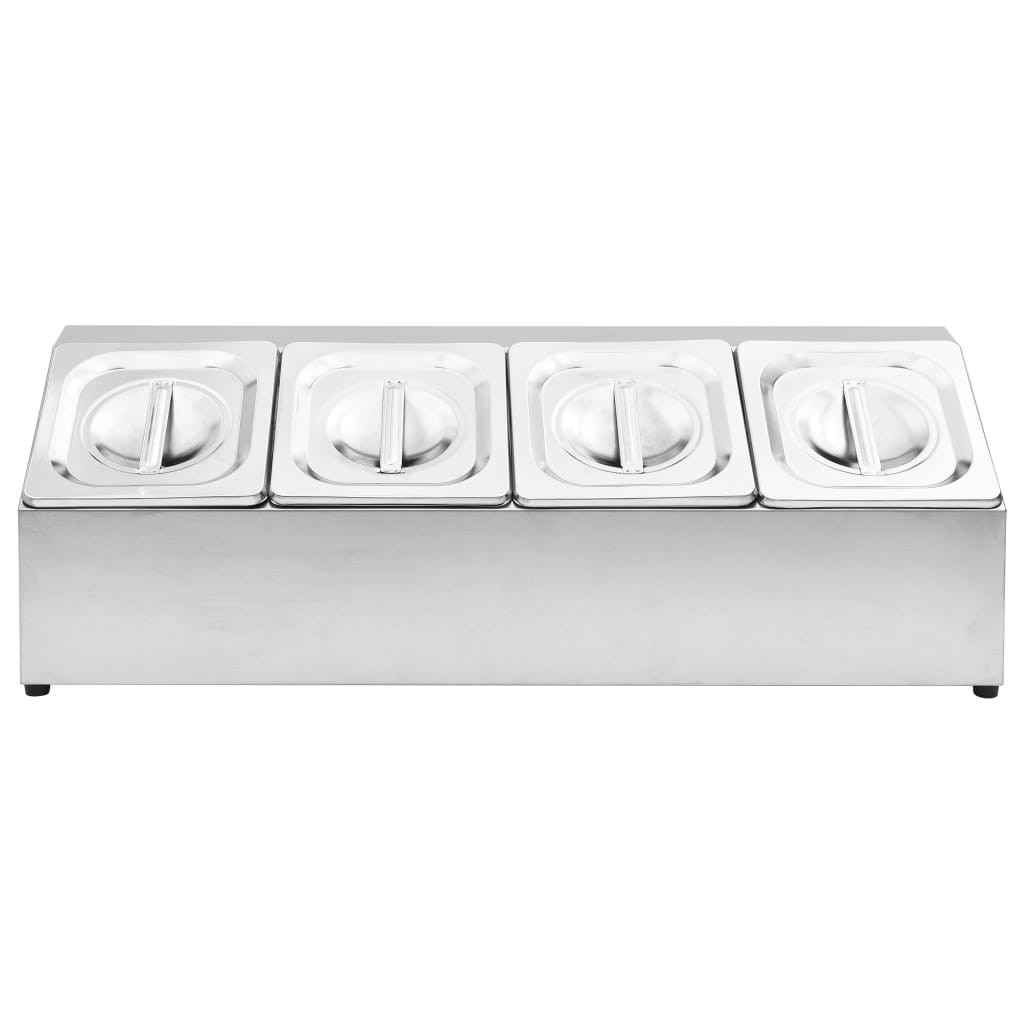 Gastronorm Container Holder with 4 GN 1/6 Pan Stainless Steel